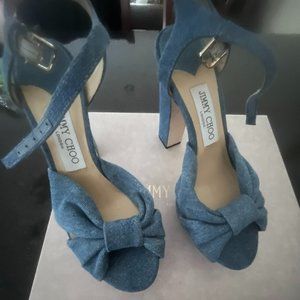 Jimmy Choo Heloise Denim Platform Sandal